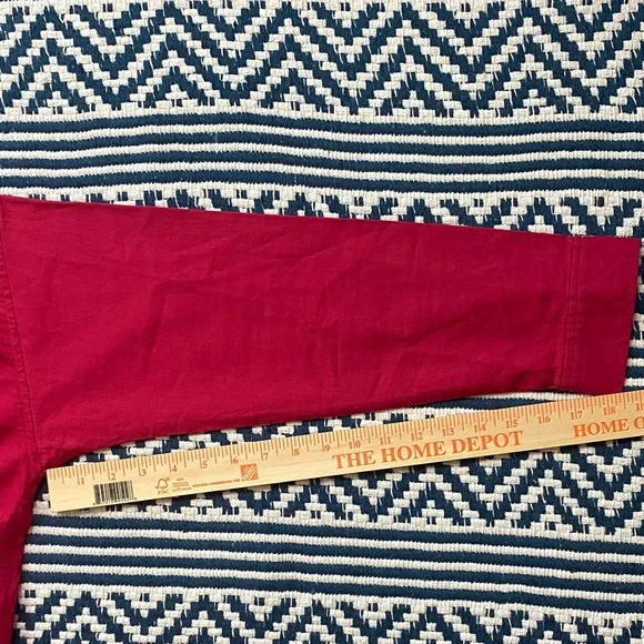 Eileen Fisher Pink Organic Cotton Twill Classic Collar Button Down Shirt Size L - Picture 6 of 12